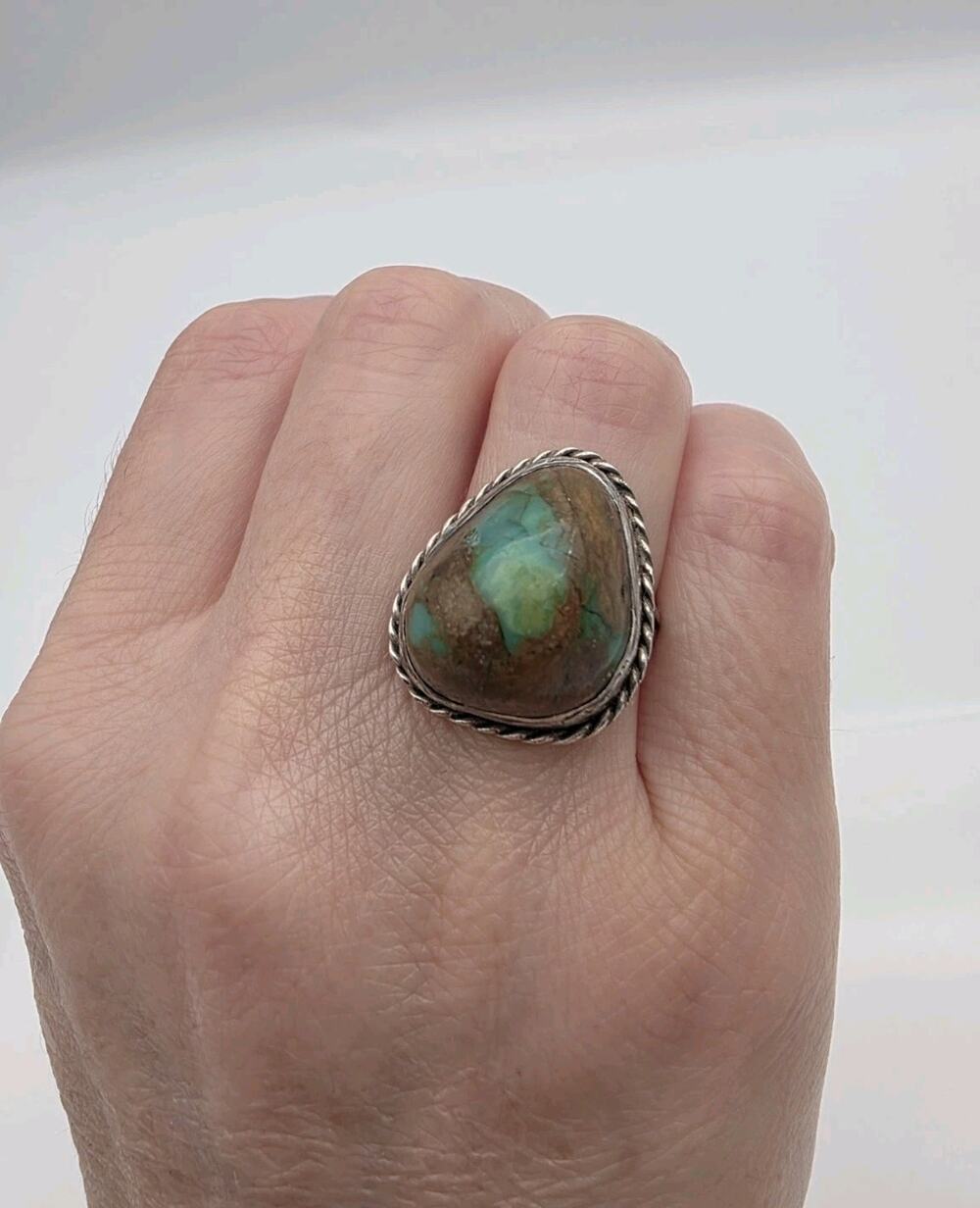 Sterling Silver 925 Native American Turquoise Ring Size 6